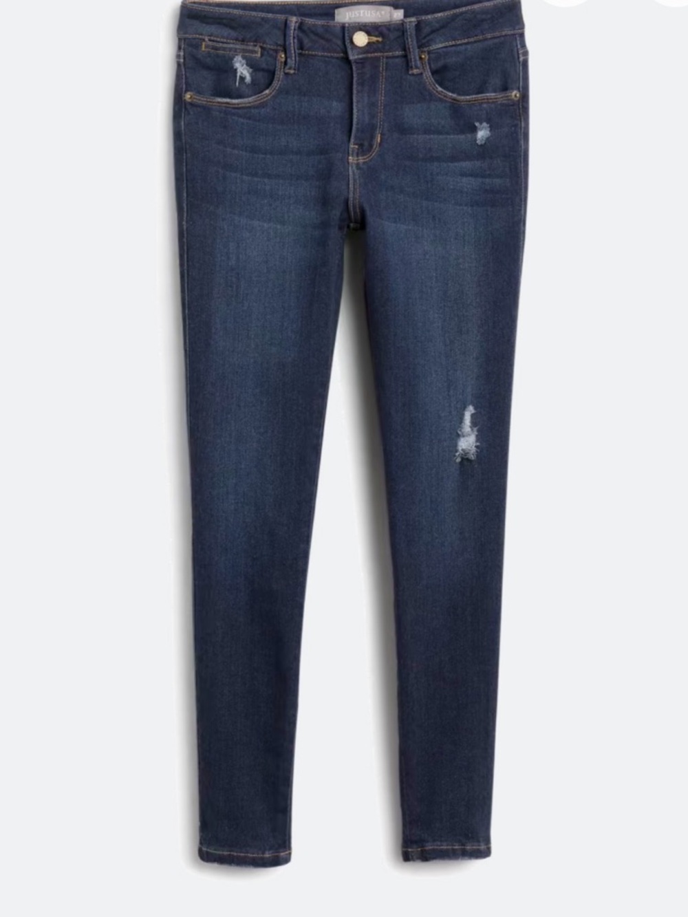 Just USA Dark Indigo Distressed Skinny Jeans